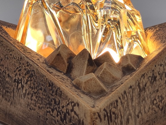 Image 1 of Jaren 70 brutalistische lamp keramiek 