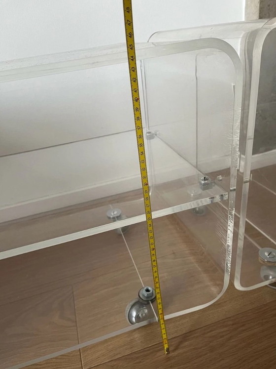 Image 1 of Set di trolley in acrilico e plexiglass - Anni '70