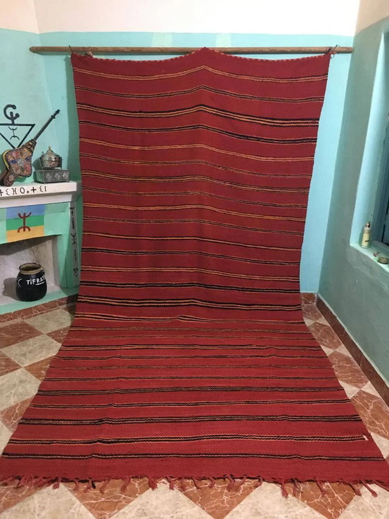 Tappeto berbero rosso vintage 370cm×187cm – Tappeti, Wool, Cotton (photo 2 of 11)