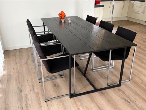 Image 1 of Set di 6 sedie da pranzo Arco Frame, tavolo incluso.