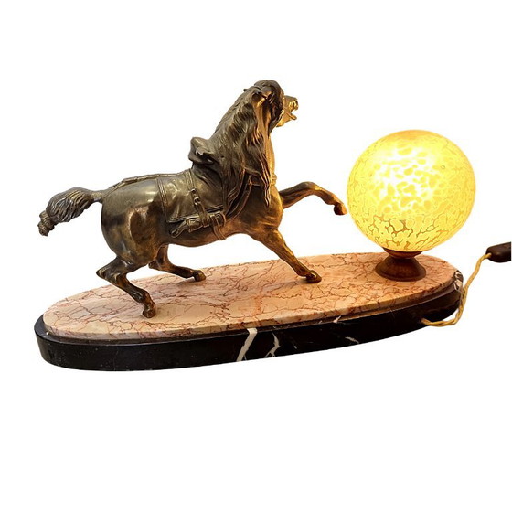 French Art Deco Horse Lamp from the 1930s – Table lamps, Marble (photo 6 of 9)