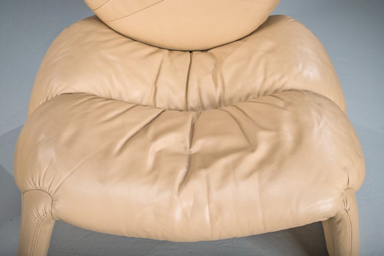 Image 1 of Calipso C35 Lounge Chairs in Leather attributed to Saporiti, Italy, 1980s, Set of 2