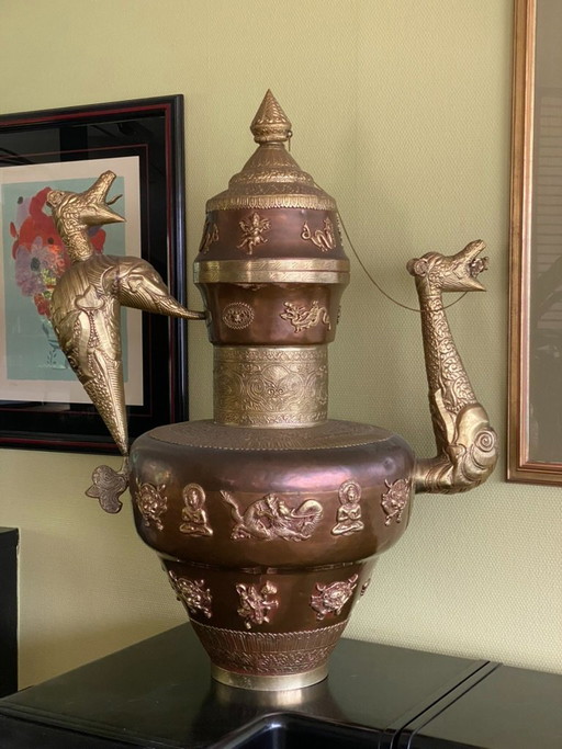 Riesige mongolische Teekanne, ca. 1970