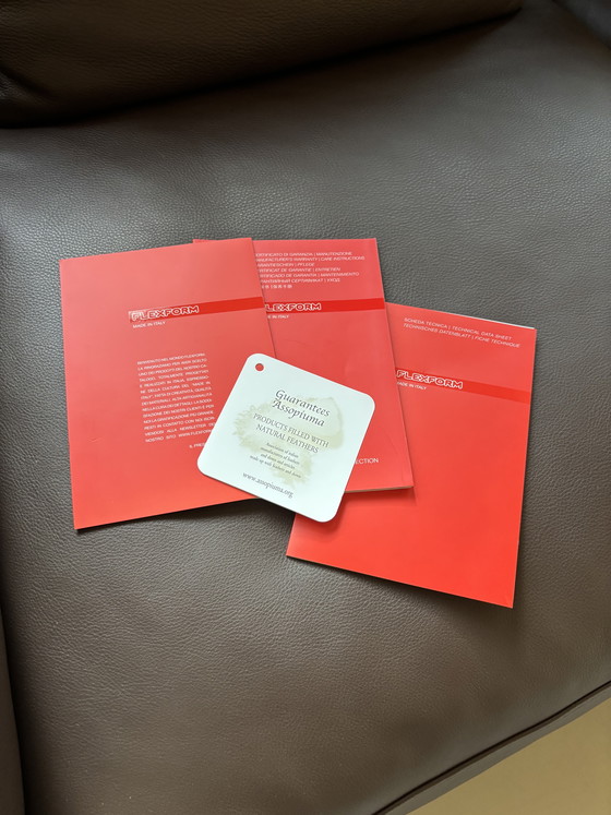 Image 1 of Flexform Flexform Zeno 5 plazas Cuero Premium Testa di Moro LP € 22.000