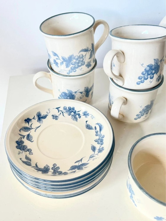 Image 1 of Servizio da caffè d'epoca Staffordshire Potteries - uva blu - anni '70