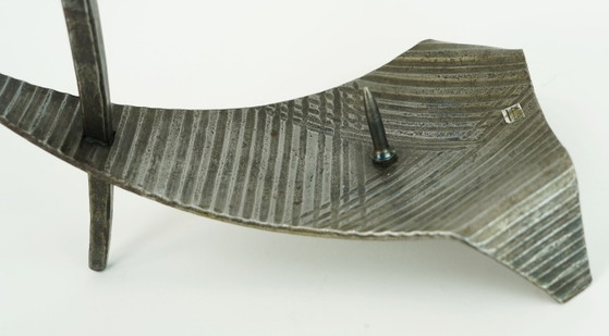 Image 1 of sculptural mid century modern brutalist iron CANDLE HOLDER 1960s 1970s