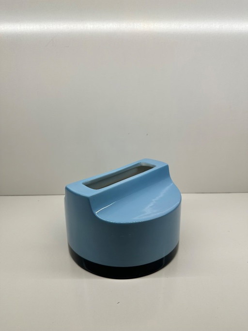 Fischietto Sifflet Vase by Ettore Sottsass for Habitat, Blue Glazed Ceramic, 1999
