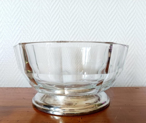 Coupe art déco à pans métal argenté 