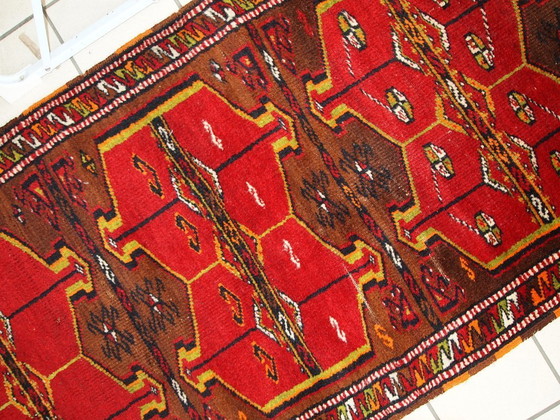 Image 1 of Handgemaakt antiek Turks Yastik-tapijt, verzamelobject, 76 cm x 190 cm, jaren 1920 -1C283