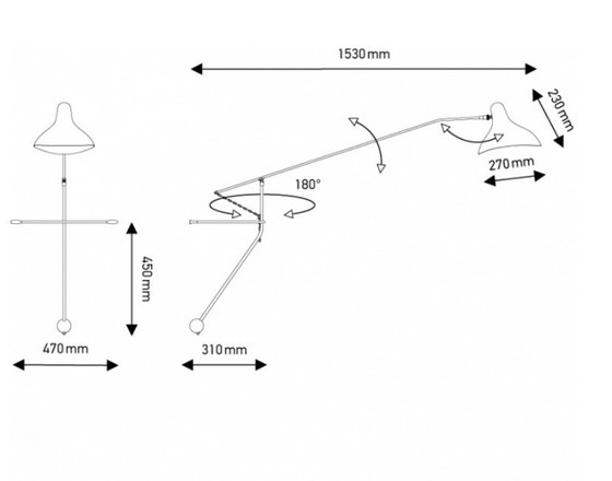 Image 1 of DCW - Mantis BS2 BL - Lampada da parete - Nero