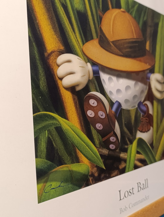 Image 1 of 2 signed Bob Commander framed lost ball and drop 'm