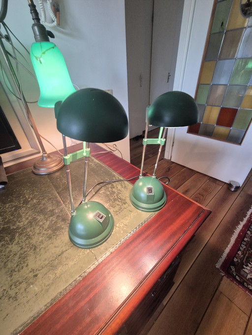 Trendy Dark Green Vintage IKEA desk lamps