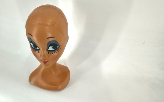 Image 1 of Vintage Twiggy-mannequinhoofd, jaren 70