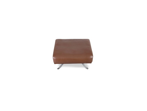 Pouf originale Rolf Benz in pelle marrone, poggiapiedi di design.