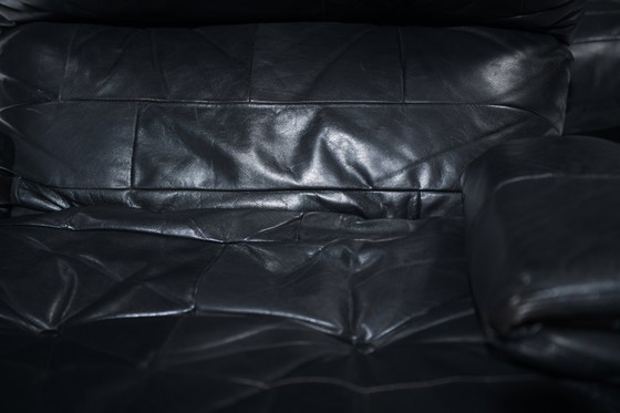 Image 1 of Rara poltrona e pouf Marsala in pelle nera - Michel Ducaroy - Ligne Roset