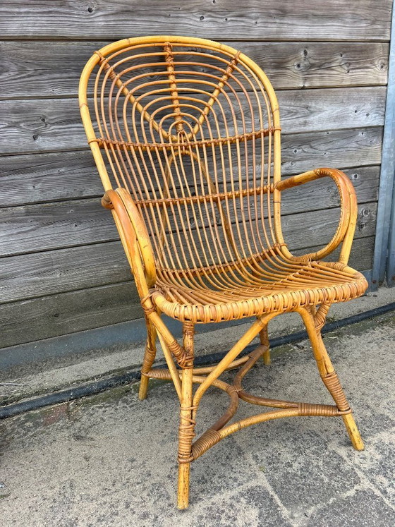 Image 1 of Chaise vintage en rotin des années 1960