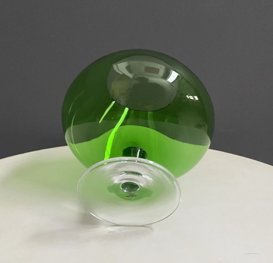 Image 1 of Empoli green large cognac glass shape vase 1960s