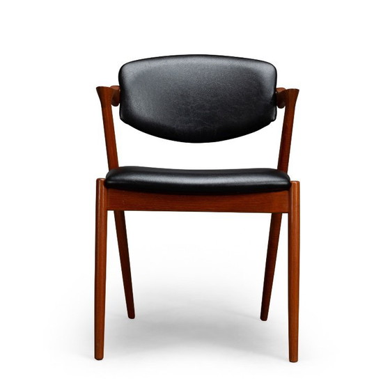 Image 1 of Silla Z de teca retapizada de Kai Kristiansen, juego de 4, década de 1960