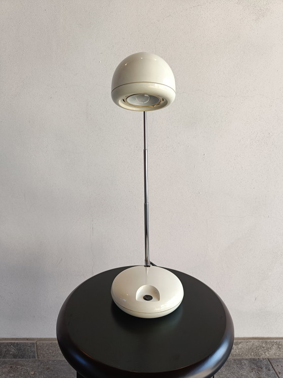Image 1 of Vintage Space Age Table Lamp in White Plastic and Chrome, Italy 1970s/1980s