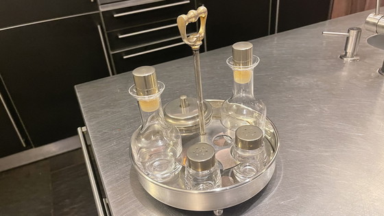 Image 1 of Zilveren olie en azijn stel 5 delig 