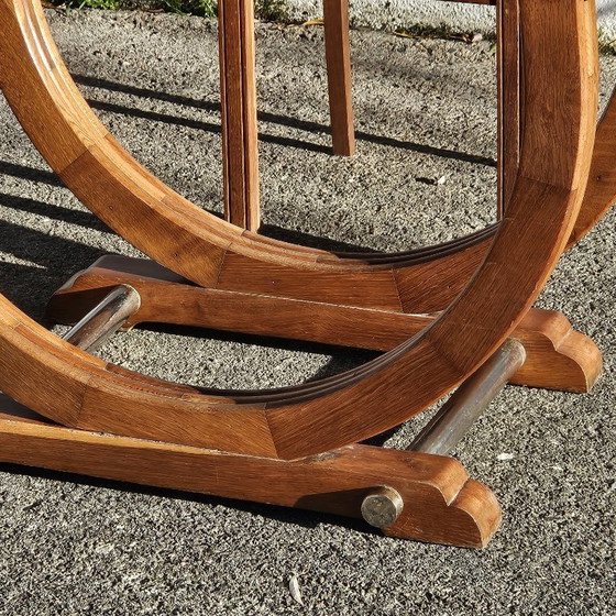 Image 1 of Französischer Art-déco-Esstisch – Ausziehbarer antiker Esstisch – 1920er Jahre