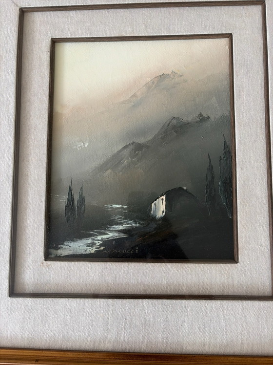 Oil painting on canvas signed Natalino Mucci, Glass art, Wood, Grey (photo 10 of 10)
