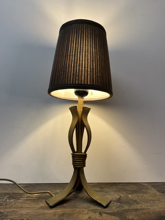 Image 1 of Vintage Metalen Brutalist Tafellamp