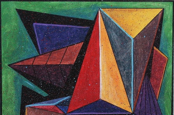 Image 1 of Eduard Diem : « Komposition (1), 2021 ». Giclée sur velours Hahnemühle. Signée et gravée à la main.
