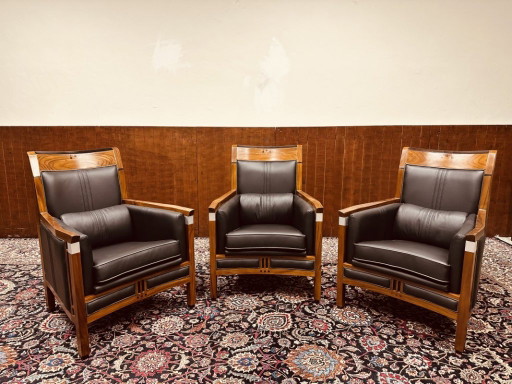 3x Schuitema Art Deco Hoher Schwarzer Sessel
