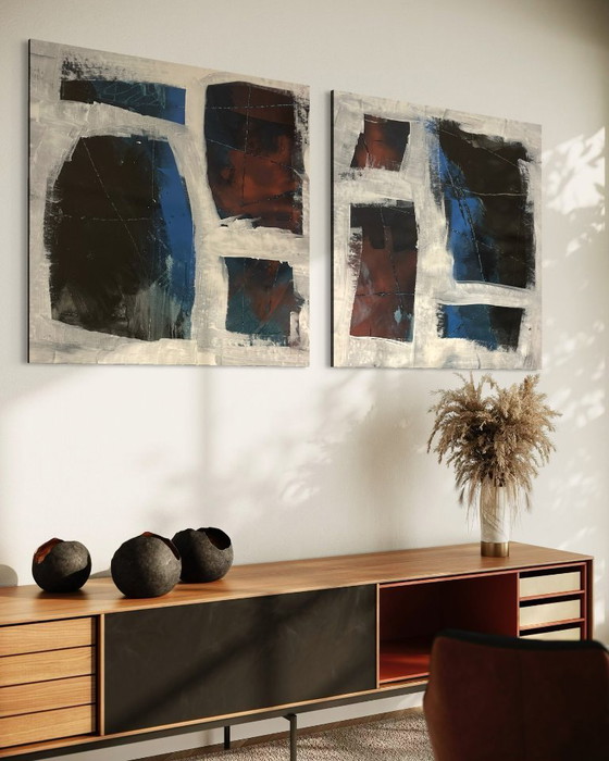 Image 1 of Gemälde • Quadrivium 1439 • XXL-Diptychon • Masaki Kazushi • Abstrakter Expressionismus