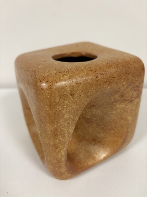 Image 1 of Bertoncello Kubusvaas (modello 907) in marrone e beige 'Screziato' di Roberto Rigon