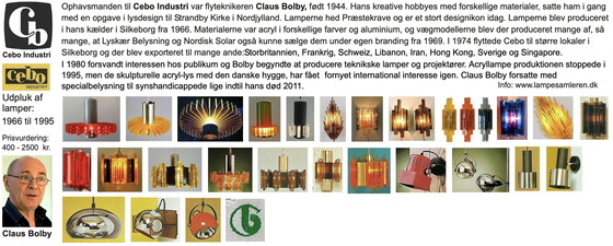 Image 1 of Lampe suspendue par Claus Bolby pour Cebo Industri. Danemark 1960S