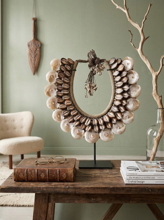 Image 1 of Decoratief etnisch ornament gemaakt van schelpen – Oceanië – 40 cm