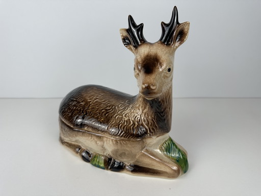 Vintage majolica terrine with lid - Michel Caugant