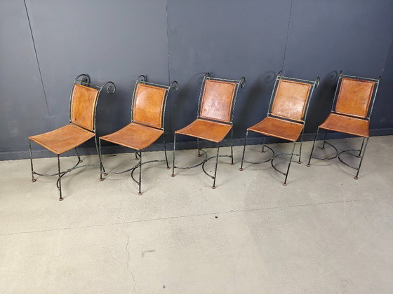 Image 1 of Spanische schmiedeeiserne Esszimmerstühle, 1960er Jahre