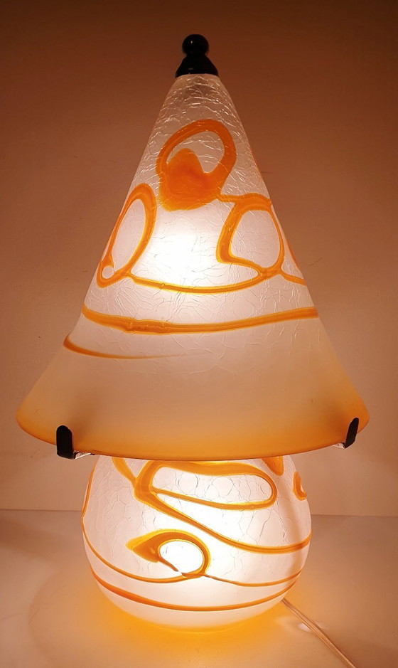 Image 1 of Lampada da tavolo vintage a forma di fungo Simais fatta a mano