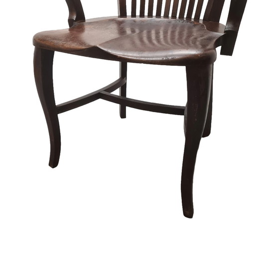 Image 1 of Antique English Mahogany Office Chair, Early 20th Century