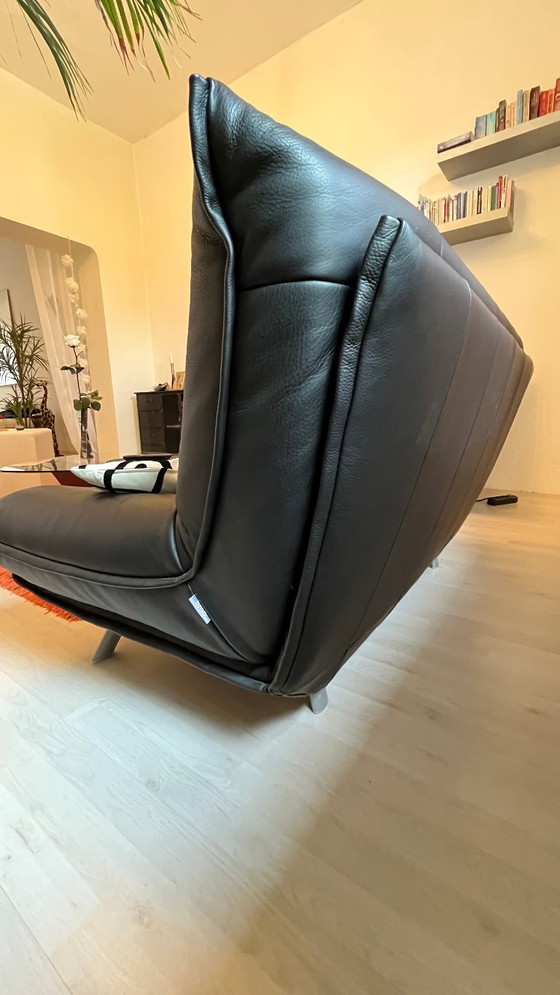 Image 1 of Rolf Benz design sofa bmp leather black 2-seater