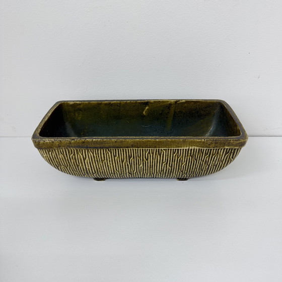 Image 1 of Vintage Green Ceramic Flower Pot, 1970s