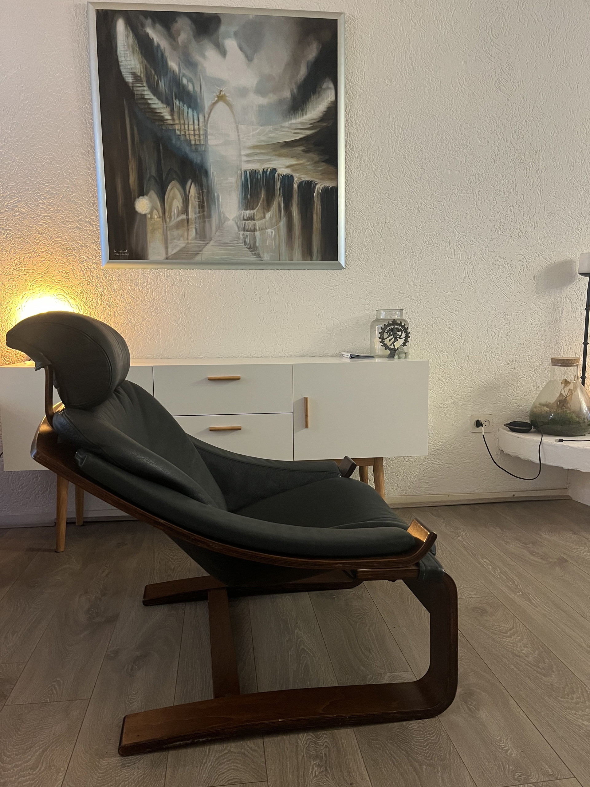 Kroken recliner - Scandinavian design - 70s design - green leather