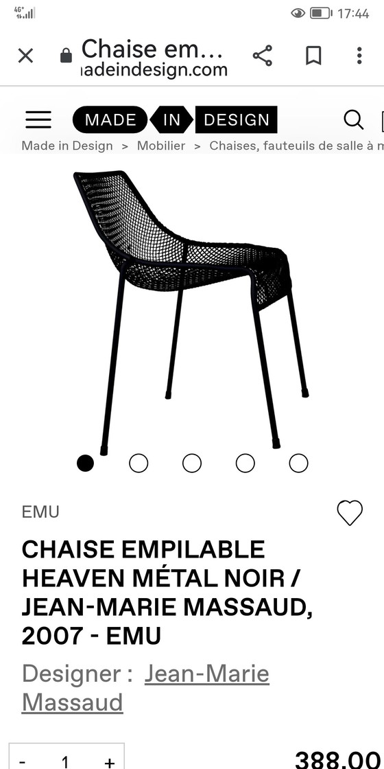 Image 1 of 3 fauteuils " HEAVEN" de Jean Marie MASSAUD ! Gran designer français! 