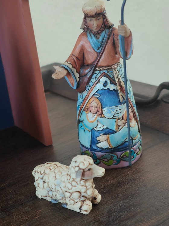 Image 1 of Weihnachtskrippe / Weihnachtsstall, handgefertigt von Jim Shore