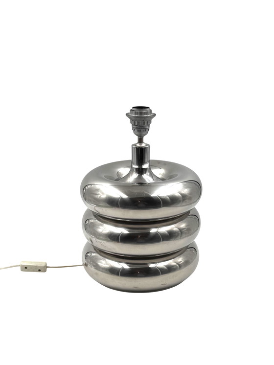 Image 1 of Verchromter Hollywood-Regency-Tischlampenfuß, Luci Milano Italien, 1970er Jahre