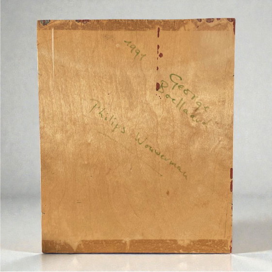 Image 1 of Reproduction par George Boellaard du tableau à l'huile « Cheval gris » de Wouwermans