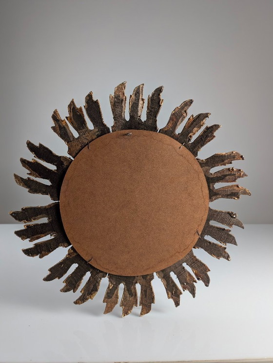 Image 1 of Miroir soleil doré, années 1960