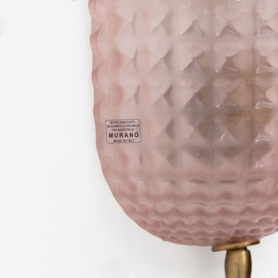 Paar Wandleuchten im Art Déco Stil aus italienischem Muranoglas und Messing – Murano Glass (photo 6 of 8)