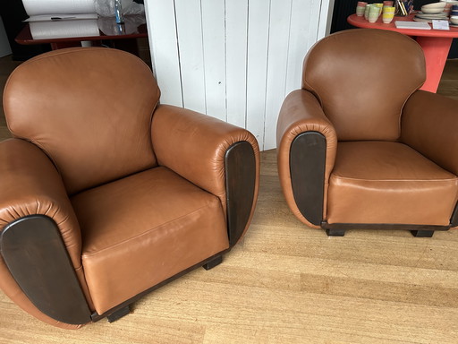 Vintage French club chairs (pair)