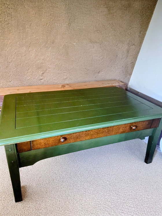 Image 1 of For Sale: Unique Olive Green Side Table/Coffee Table