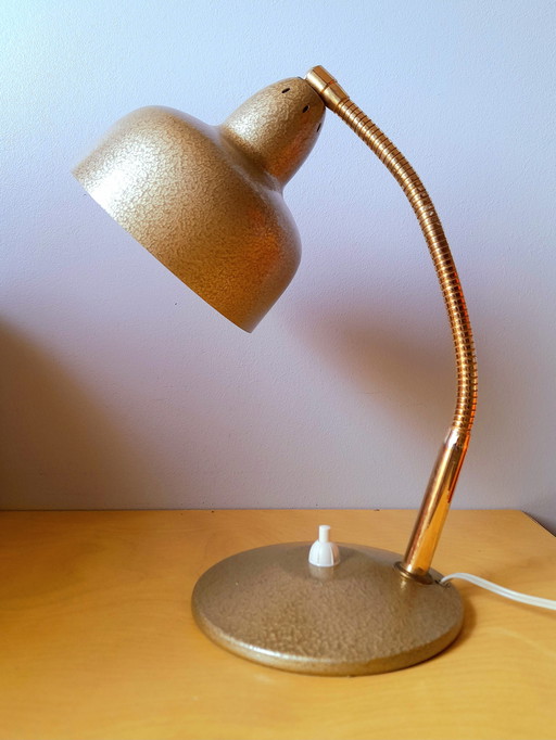 Old gold metal lamp, 1950.