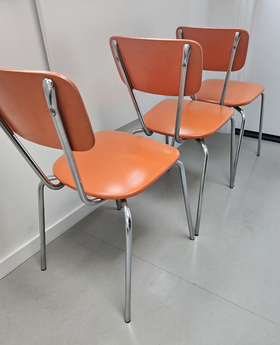 Image 1 of Sillas tubulares Brabantia, color naranja, años 70.